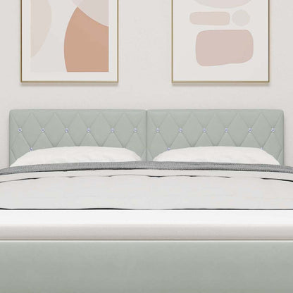 Testiera LED con testiera Grigio chiaro 144 cm Poliestere