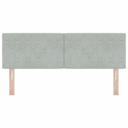 Testiera LED con testiera Grigio chiaro 144 cm Poliestere