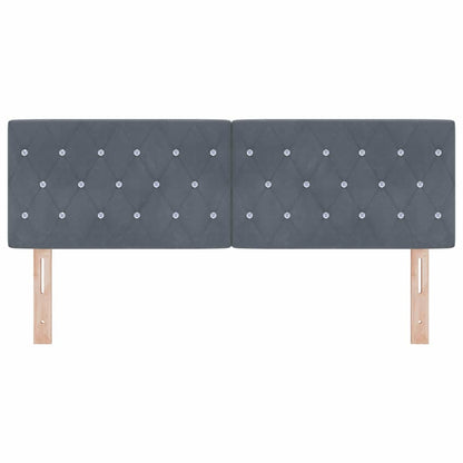 Testiera LED con testiera Grigio scuro 144 cm Poliestere