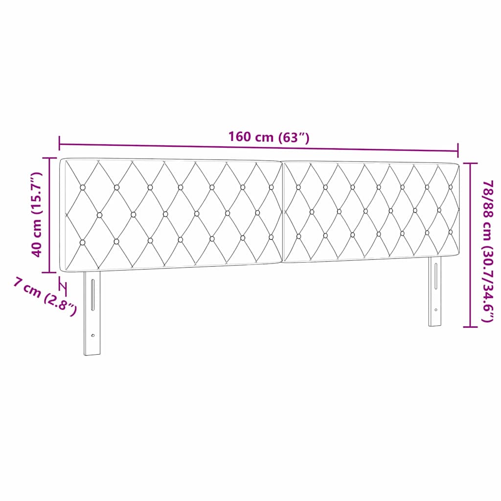 Testiera LED con testiera Grigio chiaro 160 cm Poliestere