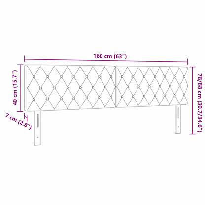 Testiera LED con testiera Grigio chiaro 160 cm Poliestere