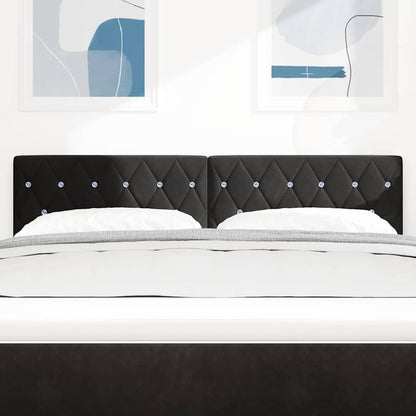 Testiera LED con strisce LED con testiera Nero 160 cm Velluto | homemem39