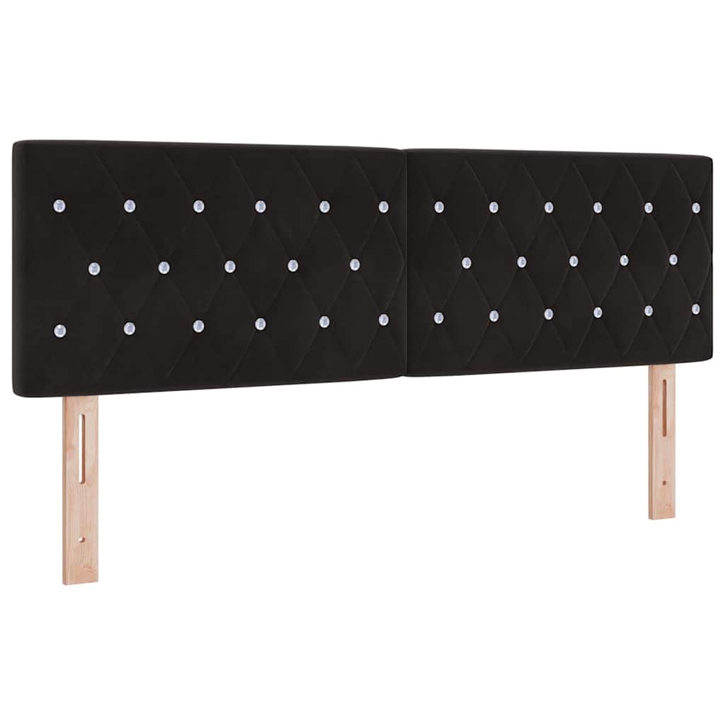 Testiera LED con strisce LED con testiera Nero 160 cm Velluto | homemem39