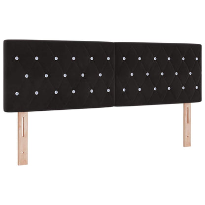 Testiera LED con strisce LED con testiera Nero 160 cm Velluto | homemem39