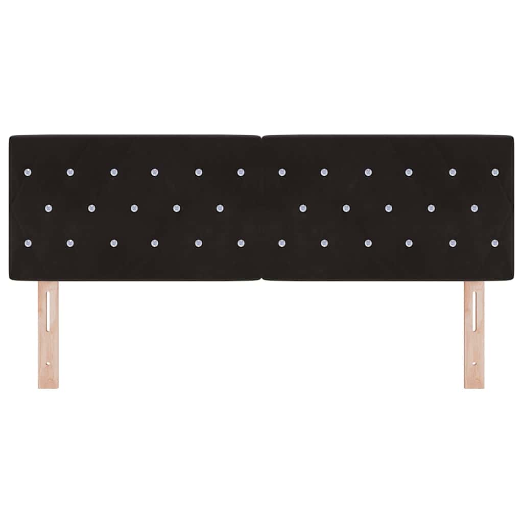 Testiera LED con strisce LED con testiera Nero 160 cm Velluto | homemem39