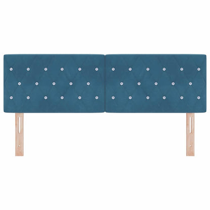 Testiera LED con testiera Blu Scuro 160 cm Poliestere