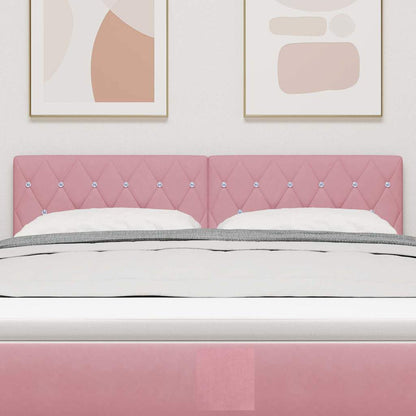 Testiera LED con strisce LED con testiera Rosa 160 cm Velluto | homemem39