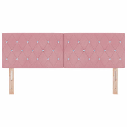 Testiera LED con strisce LED con testiera Rosa 160 cm Velluto | homemem39