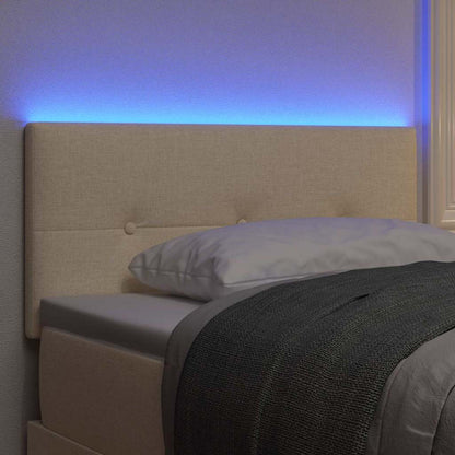 Testiera LED con strisce LED con testiera Crema 90 cm Tessuto | homemem39