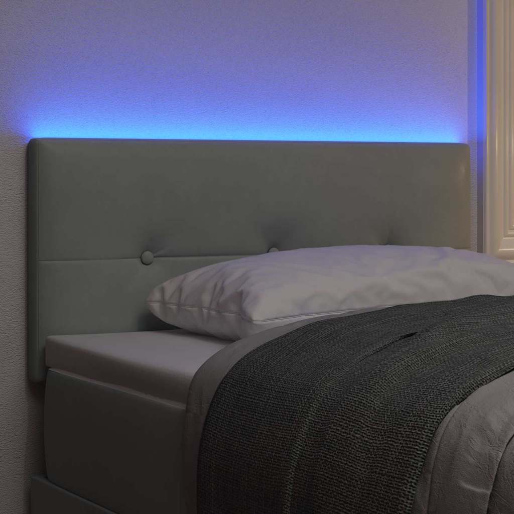 Testiera LED con testiera Grigio chiaro 100 cm Poliestere