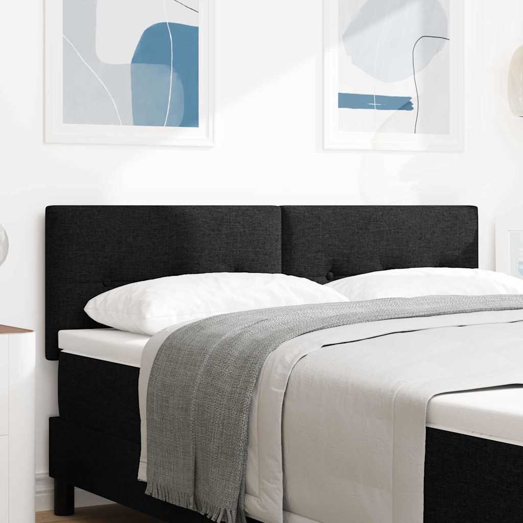 Testiera LED con strisce LED con testiera Nero 144 cm Tessuto | homemem39