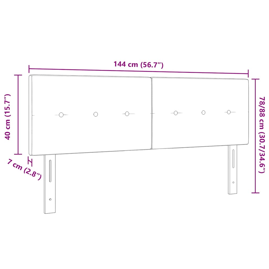 Testiera LED con strisce LED con testiera Nero 144 cm Tessuto | homemem39