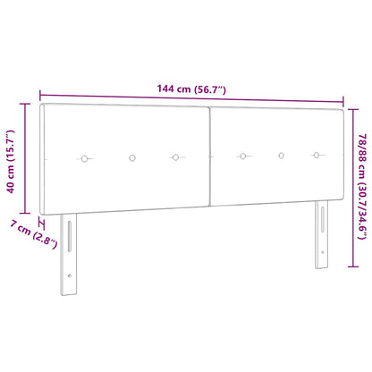 Testiera LED con strisce LED con testiera Nero 144 cm Tessuto | homemem39