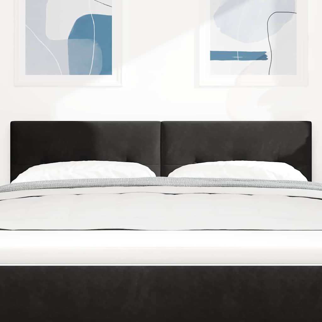 Testiera LED con strisce LED Nero 144 cm Velluto | homemem39