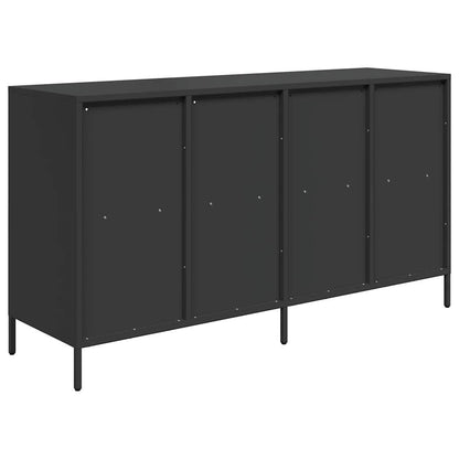 Credenza Nera 135x39x73,5 cm in Acciaio Laminato a Freddo - homemem39