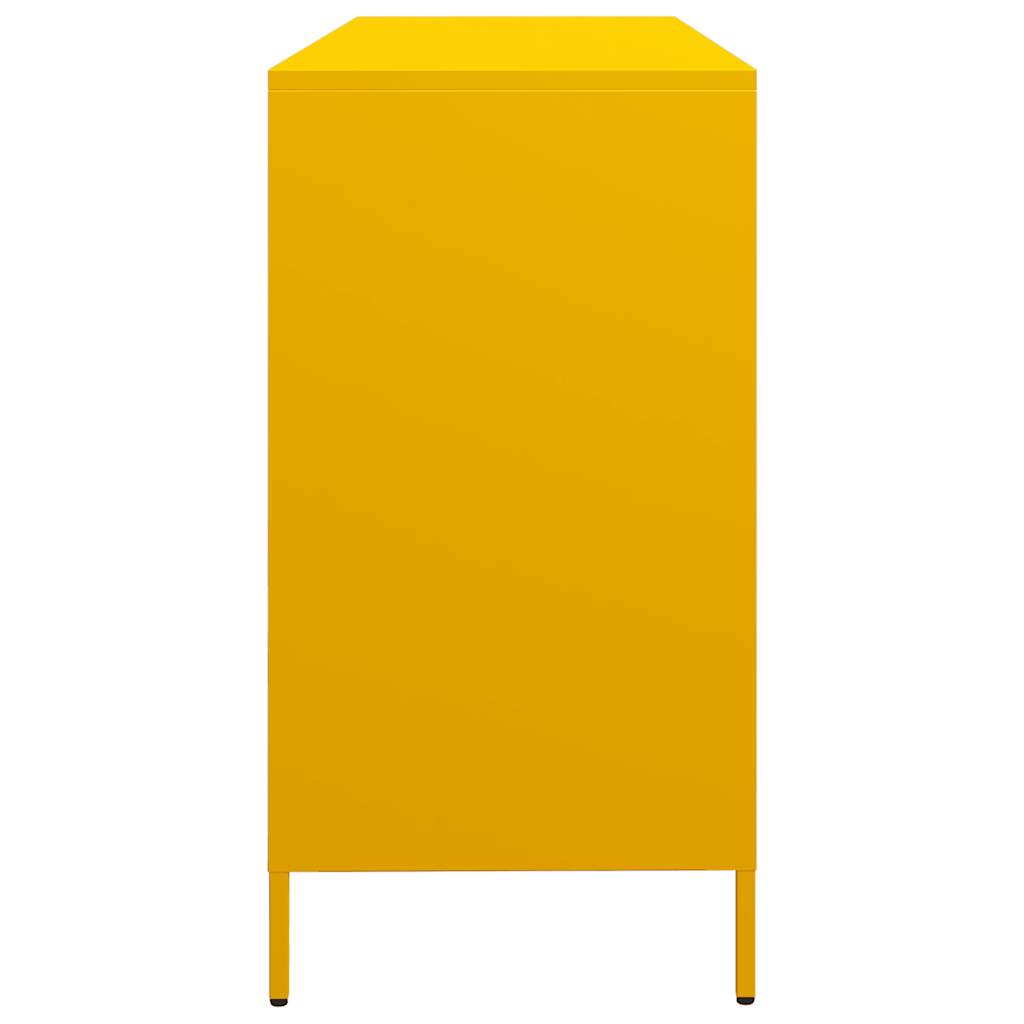 Credenza Giallo Senape 135x39x73,5 cm Acciaio Laminato a Freddo - homemem39