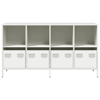 Credenza Bianca 135x39x73,5 cm in Acciaio Laminato a Freddo - homemem39