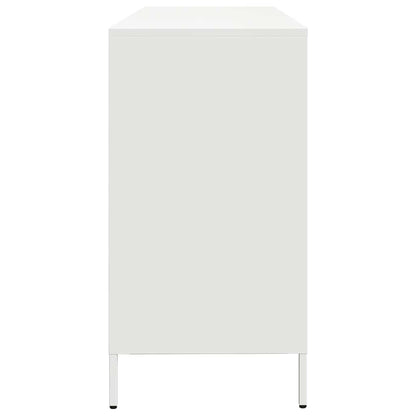 Credenza Bianca 135x39x73,5 cm in Acciaio Laminato a Freddo - homemem39