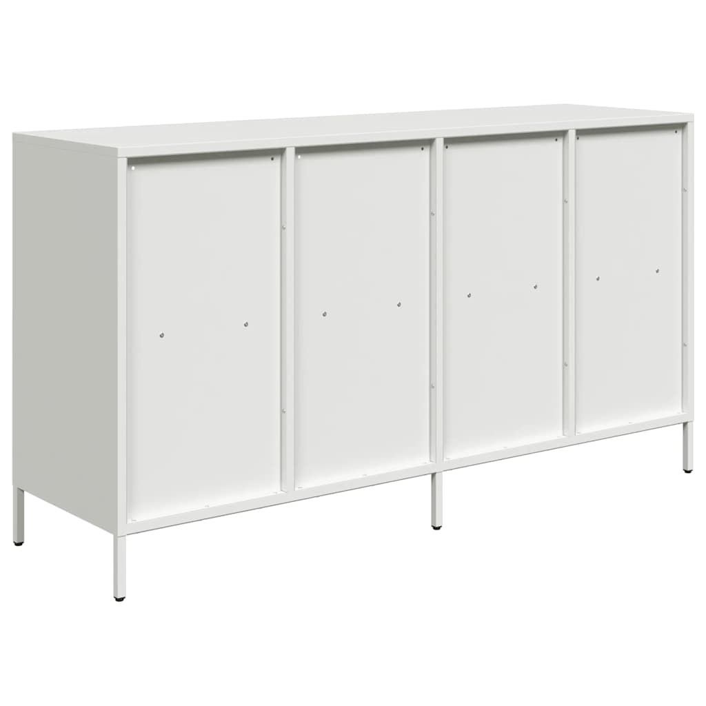Credenza Bianca 135x39x73,5 cm in Acciaio Laminato a Freddo - homemem39