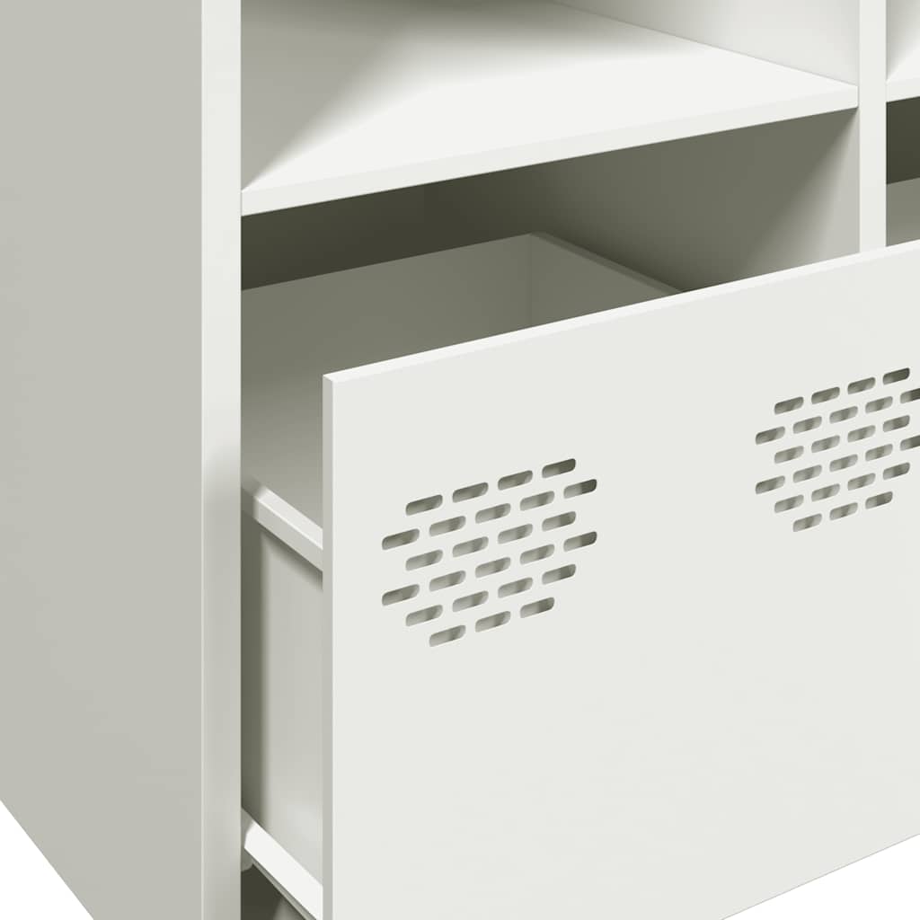 Credenza Bianca 135x39x73,5 cm in Acciaio Laminato a Freddo - homemem39