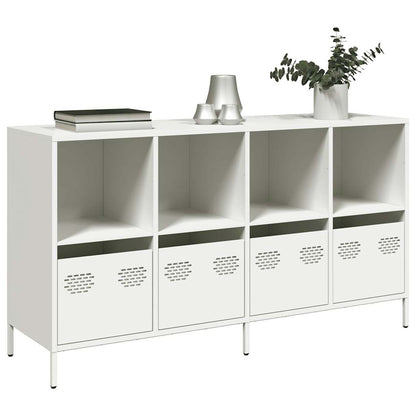 Credenza Bianca 135x39x73,5 cm in Acciaio Laminato a Freddo - homemem39