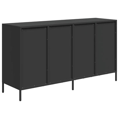 Credenza Nera 135x39x73,5 cm in Acciaio Laminato a Freddo - homemem39