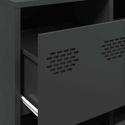 Credenza Nera 135x39x73,5 cm in Acciaio Laminato a Freddo - homemem39