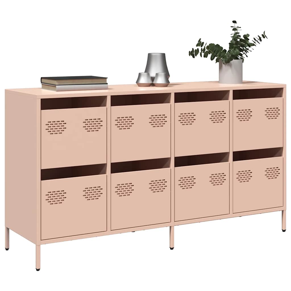 Credenza Rosa 135x39x73,5 cm in Acciaio Laminato a Freddo - homemem39