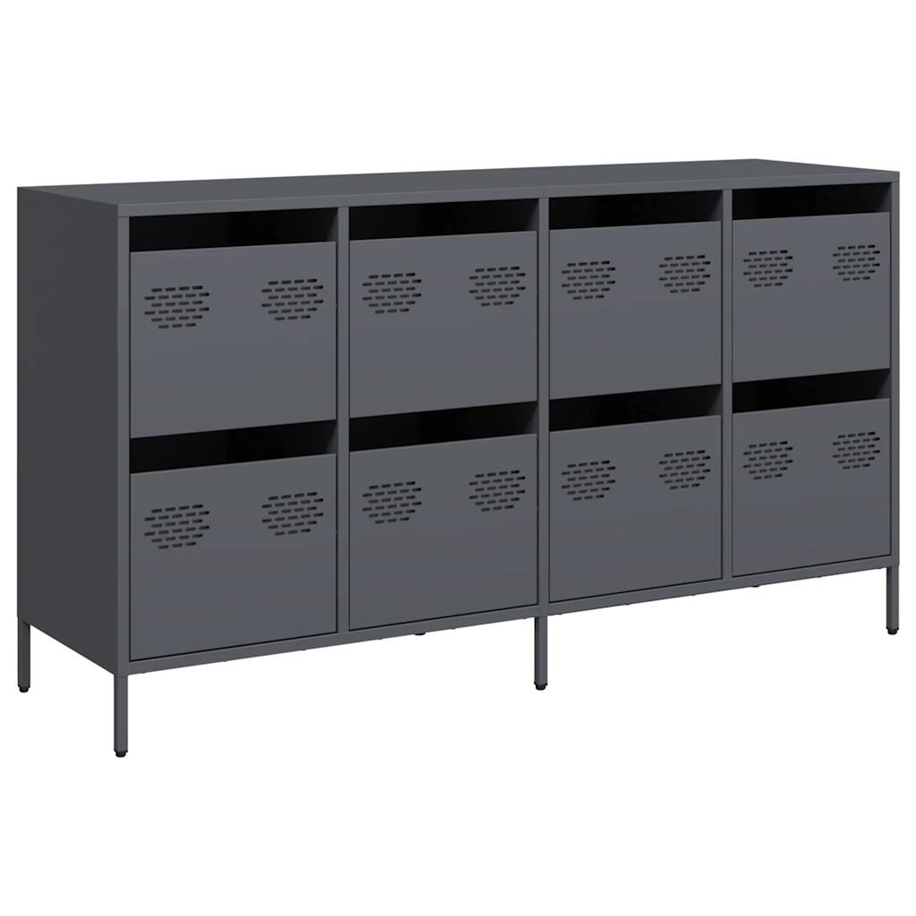Credenza Antracite 135x39x73,5 cm in Acciaio Laminato a Freddo - homemem39