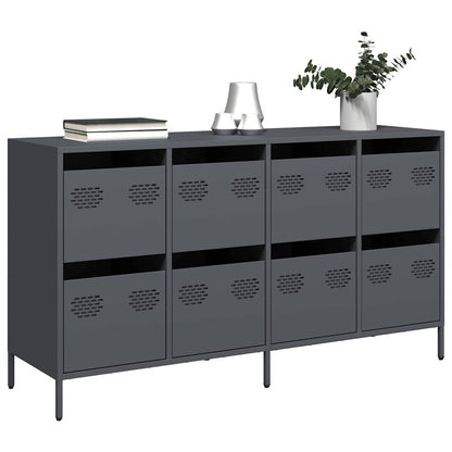 Credenza Antracite 135x39x73,5 cm in Acciaio Laminato a Freddo - homemem39