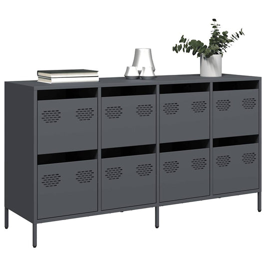 Credenza Antracite 135x39x73,5 cm in Acciaio Laminato a Freddo - homemem39