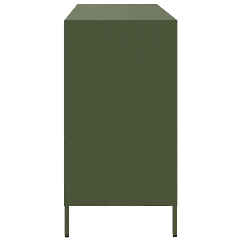Credenza Verde Oliva 135x39x73,5 cm Acciaio Laminato a Freddo - homemem39