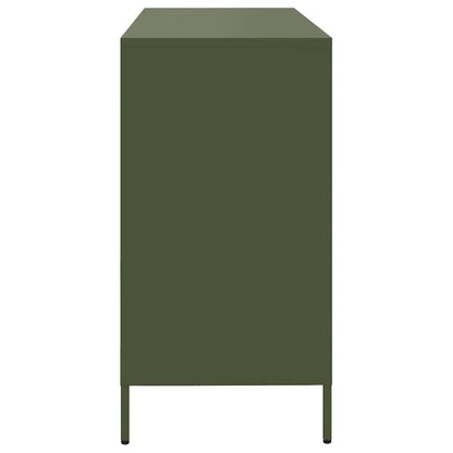 Credenza Verde Oliva 135x39x73,5 cm Acciaio Laminato a Freddo - homemem39