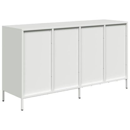 Credenza Bianca 135x39x73,5 cm in Acciaio Laminato a Freddo - homemem39