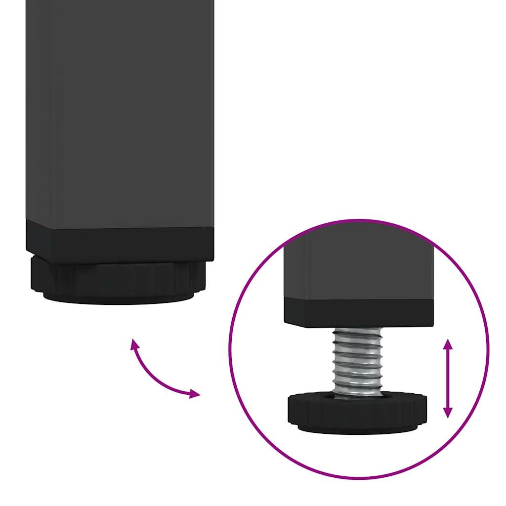 Credenza Nera 135x39x103,5 cm in Acciaio Laminato a Freddo - homemem39