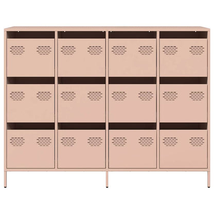 Credenza Rosa 135x39x103,5 cm in Acciaio Laminato a Freddo - homemem39