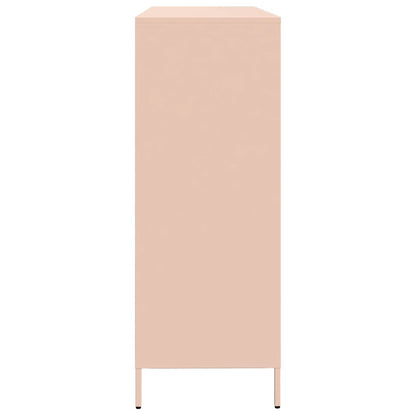 Credenza Rosa 135x39x103,5 cm in Acciaio Laminato a Freddo - homemem39