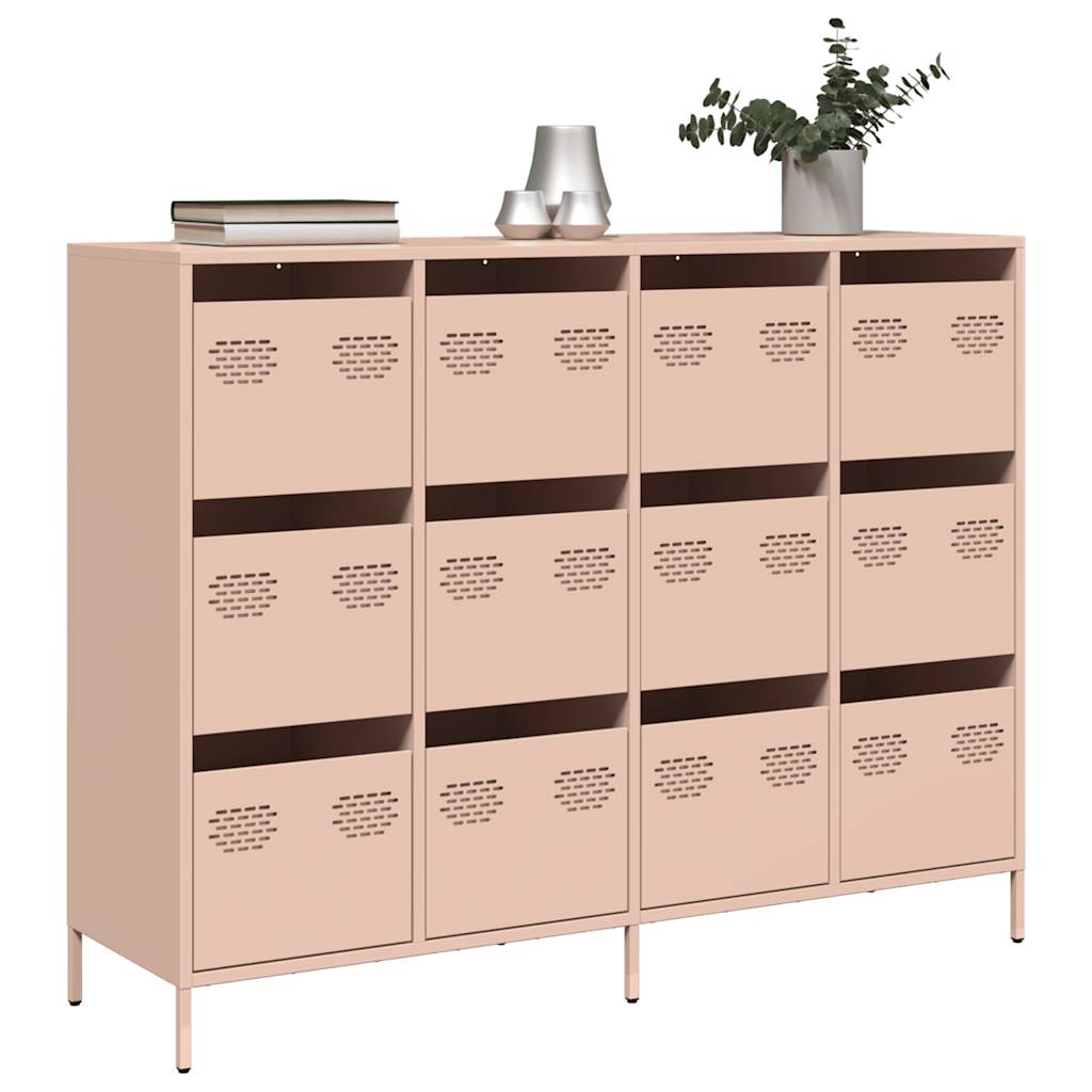 Credenza Rosa 135x39x103,5 cm in Acciaio Laminato a Freddo - homemem39