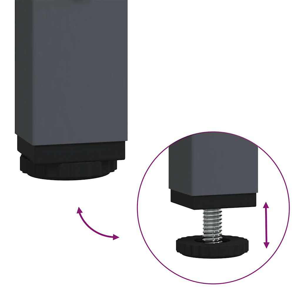 Credenza Antracite 135x39x103,5 cm in Acciaio Laminato a Freddo - homemem39