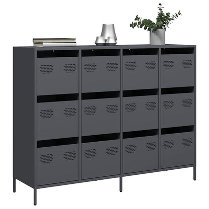 Credenza Antracite 135x39x103,5 cm in Acciaio Laminato a Freddo - homemem39