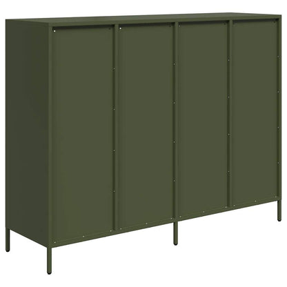 Credenza Verde Oliva 135x39x103,5 cm Acciaio Laminato a Freddo - homemem39