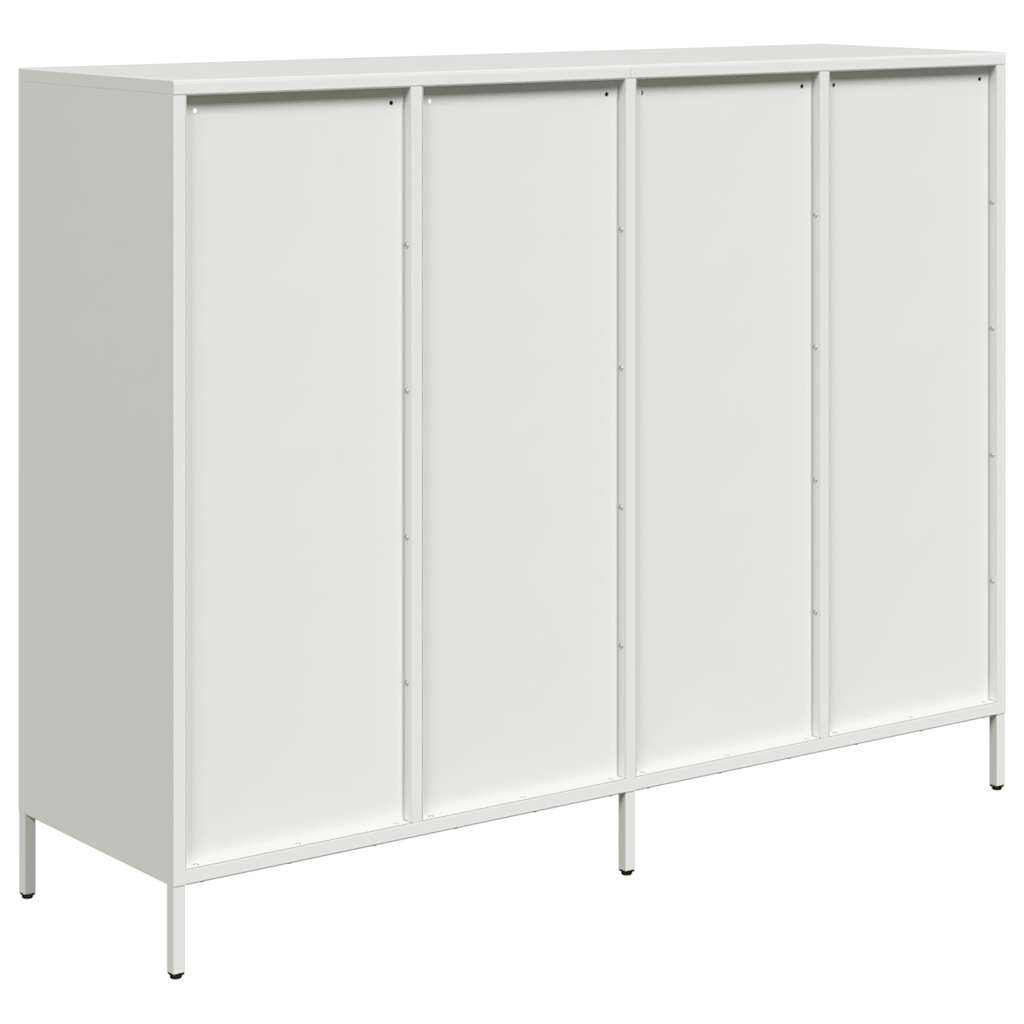 Credenza Bianca 135x39x103,5 cm in Acciaio Laminato a Freddo - homemem39