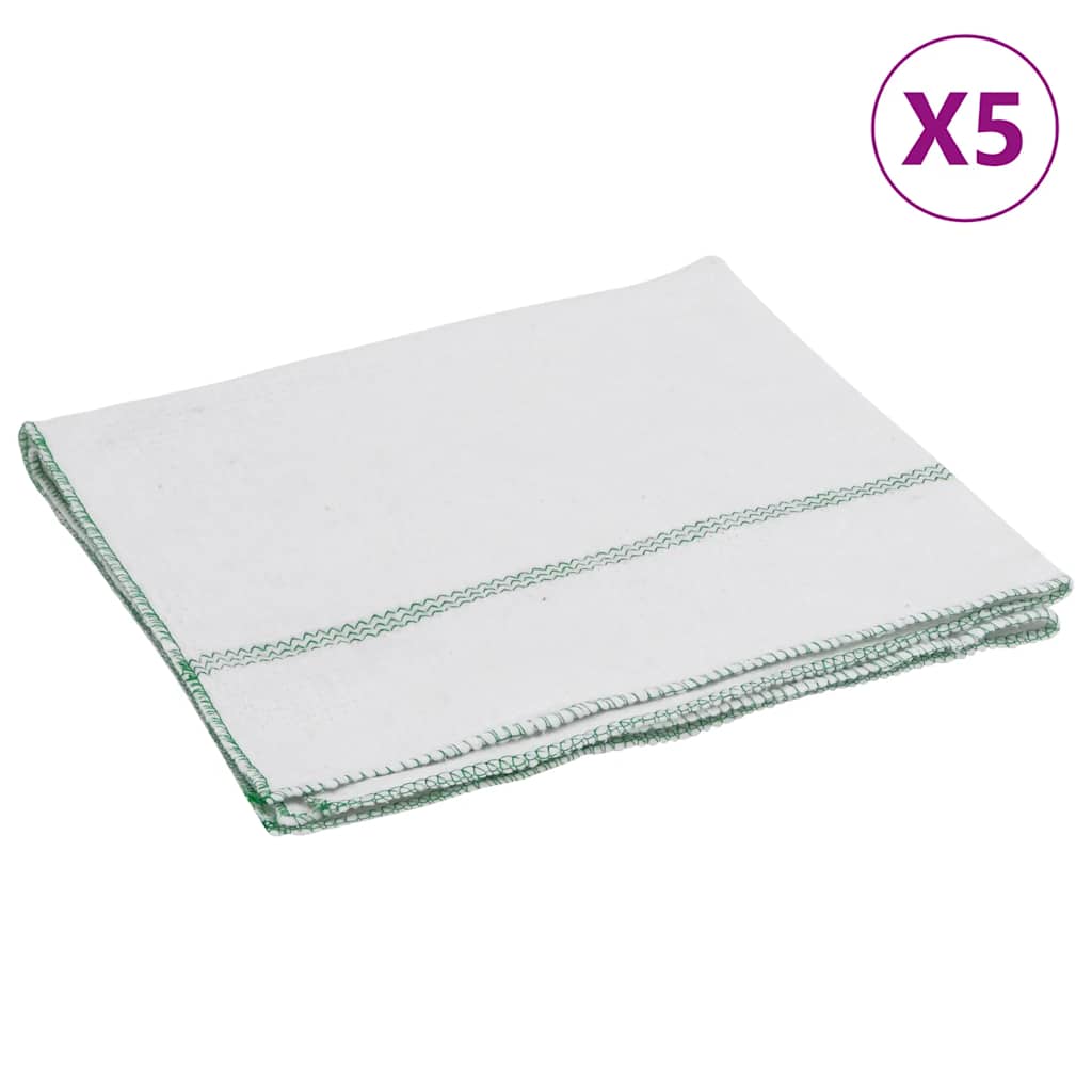 Panni per la Pulizia 5pz Righe Bianche e Verdi 50x60 cm | homemem39