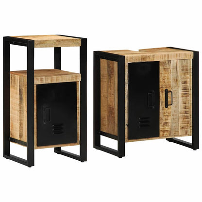 Set di mobili per il bagno 2 pcs Legno di mango massello | homemem39