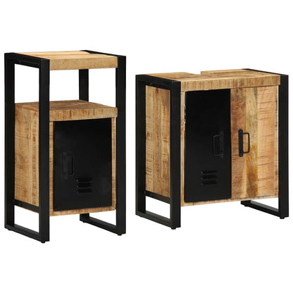 Set di mobili per il bagno 2 pcs Legno di mango massello | homemem39