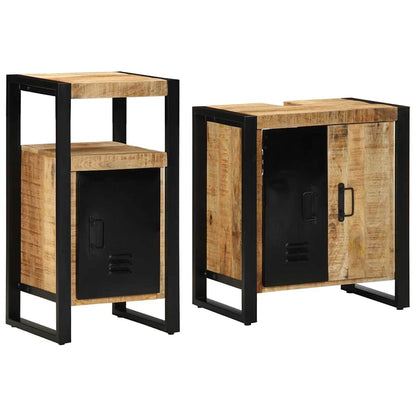 Set di mobili per il bagno 2 pcs Legno di mango massello | homemem39