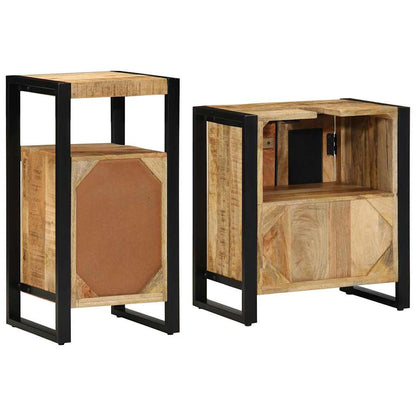 Set di mobili per il bagno 2 pcs Legno di mango massello | homemem39