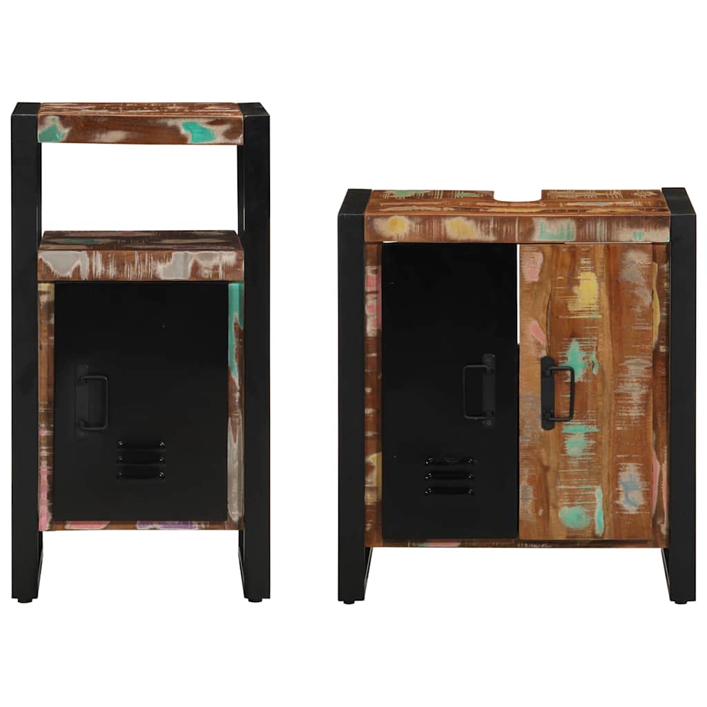 Set di mobili per il bagno 2 pcs Legno Recuperato Massello | homemem39