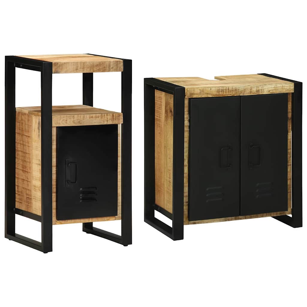 Set di mobili per il bagno 2 pcs Legno di mango massello | homemem39
