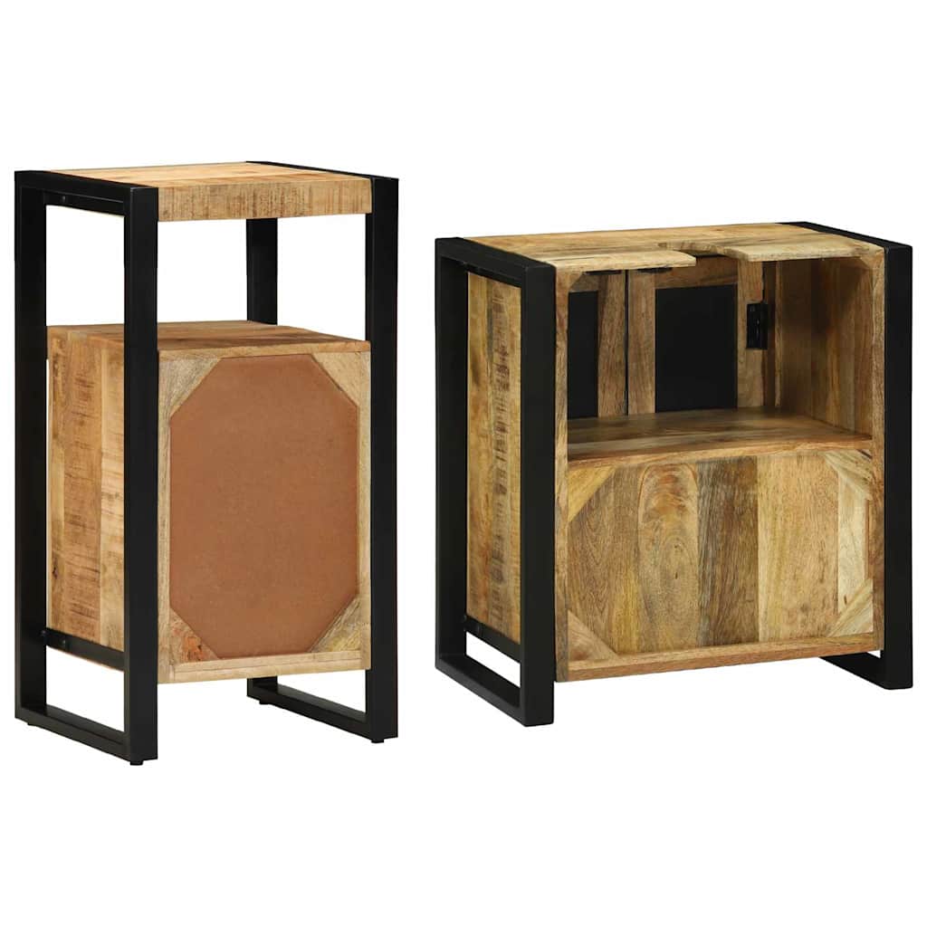 Set di mobili per il bagno 2 pcs Legno di mango massello | homemem39